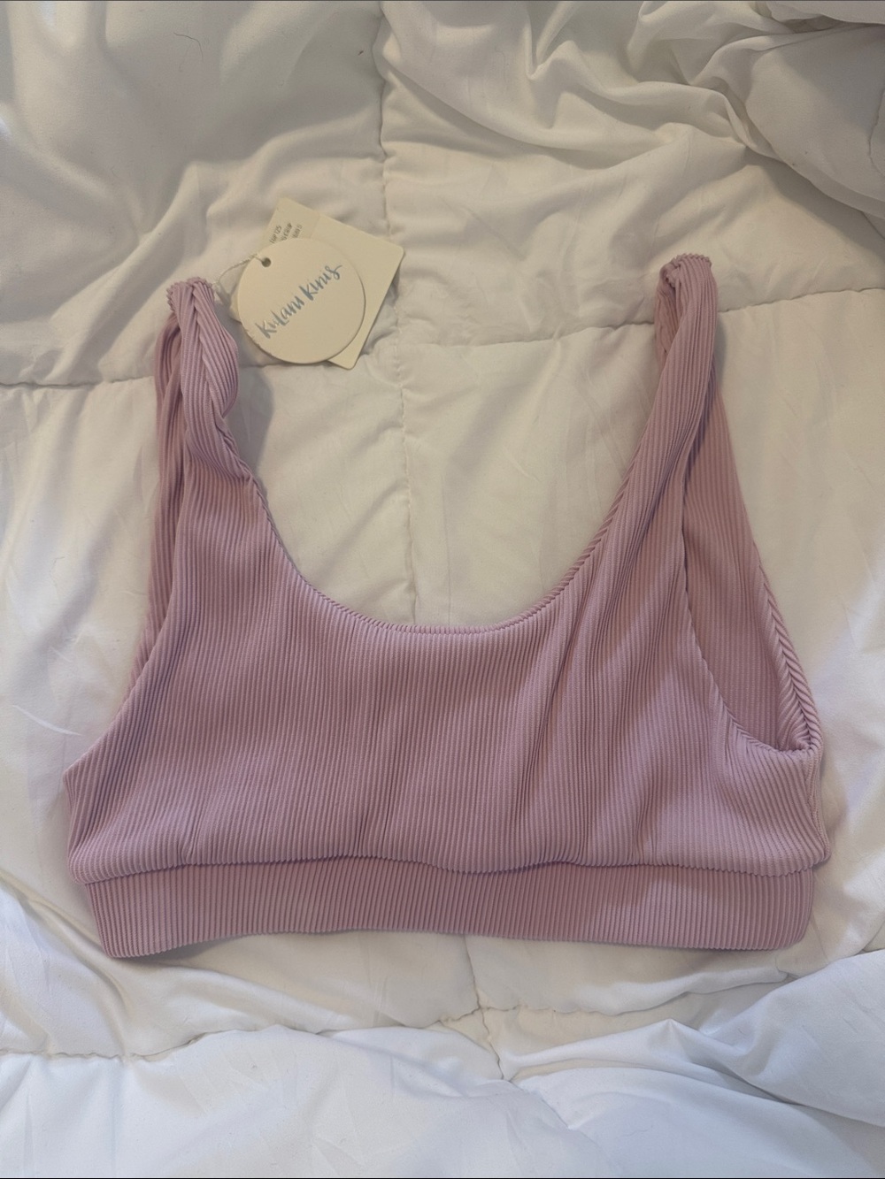 Kulani Kinis Ribbed Scoop Bralette in Lavender